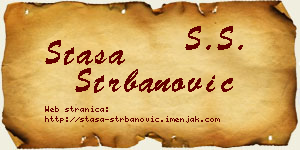 Staša Štrbanović vizit kartica